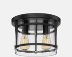 Ove 2-LIGHT Flush Mount Ceiling Joakim 11.8"X Black 960 Lumens New. Fixed Price $39.99.