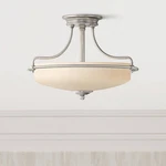 Quoizel Griffin Collection 17" Antique Nickel Opal Glass Ceiling Light. Fixed Price $299.99.