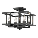 Golden Lighting 7151-SF Bellare 4 13"W Semi-flush Ceiling Black. Fixed Price $95.00.