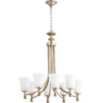 Quorum Rossington Light 27' Chandelier, Aged Silver Leaf 6122-8-60. Fixed Price $134.99.