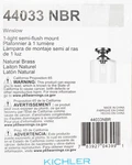Kichler Winslow 8.5 In. Natural Brass Semi-flush Ceiling Light W/ Seeded Glass. Fixed Price $39.99.