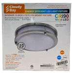 Led Flush Mount Ceiling 10", 17W 5000K Daylight, Brushed Nickel. Fixed Price $35.00.