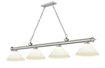 Z-lite 2306-4-AMO14 Cordon Light 14"W Billiard Chandelier Nickel. Fixed Price $499.80.