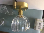 Shenmoyl Tulip Ceiling Light, Glass (brushed Gold) 6W Led Bulb Closet, Hallway. Fixed Price $20.00.