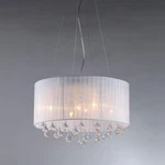 Wrhs Of Tiffany White/silver Glass Crystals Chandelier Drum Shade Ceiling Light. Fixed Price $194.00.