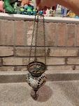 Turkish Hanging (no Lamp) Mosaic Glass Chain Moroccan Hand Made Boho Decor (Z8). Fixed Price $50.00.