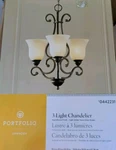 Portfolio Linkhorn 3-LIGHT Iron Stone Vintage Dry Rated Chandelier. Fixed Price $89.99.