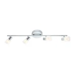 Eglo Salti Led Track 4L, Chrome Finish With Frosted & Clear Glass. Fixed Price $143.80.