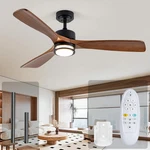 52 Outdoor Ceiling Fan With Light, 3 Walnut Solid Wood Blade, Remote Cont. Fixed Price $166.00.