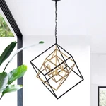 Warehouse Of Tiffany HM092-3B 25.6 In. Triplix 3-LIGHT Geometric Chandelier New. Fixed Price $87.50.