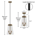 River Of Goods Kinsley 2-LIGHT Gold Shaded Pendant Glass & Mango Wood. Fixed Price $39.56.