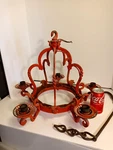 Antique Cast Iron Chandelier Made 5 Light Ceiling Fixture. Fixed Price $195.00.