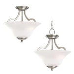 Sea Gull 77375-965, Somerton Semi Flush Mount Light / Convertible In Antique .... Fixed Price $99.90.