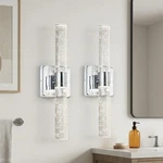 2 Pack 17'' Led Wall Light Indoor Modern Crystal Chrome Dimmable Sconce Fixture. Fixed Price $125.99.