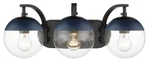 Golden Lighting 3219-BA3-MNVY 3-LIGHT Bath Vanity Wall Matte Black / Navy Dixon. Fixed Price $150.00.