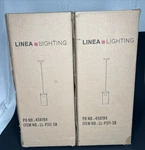 Linea Lighting Hanging Pendant Satin Gold Clear Glass LL-P311-SB Lot Of 2. Fixed Price $30.00.