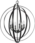 Progress Lighting Equinox 6-LIGHT Sphere Pendant Black 30.00X27.75X27.75. Fixed Price $864.00.