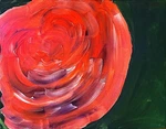 Red Rose Floral Up Colorful Modern Art Acrylic Painting On Canvas 11X14. Fixed Price $115.00.