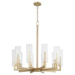 Aged Brass Ten Light Chandelier From The Harbin Collection. Fixed Price $1399.00.