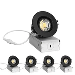 Zyc 3 Inch Recessed Led Lights - 4 Pack Black Gimbal Light, Etl List.... Fixed Price $87.01.