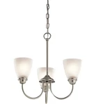 Kichler Brushed Nickel Jolie Chandelier With 3-LIGHTS 18" 43637 Brand New. Fixed Price $65.00.