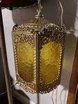 Vintage Mcm Ornate Gim #3054 Hanging Gold Swag Lamp Light Brass Goth Mid Century. Fixed Price $299.00.