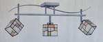Modern Tiffany Style Mission Glass 3 Light Adjustable Track Satin Nickel. Fixed Price $199.99.