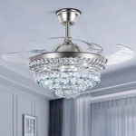 Luxury 42"CRYSTAL Ceiling Fan With Light Remote 3 Speed Retractable Chandelier. Fixed Price $169.66.