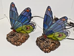 Quoizel Tiffany Style Single Light Butterfly Accent Lamps Set 2 9 Inch Tall. Fixed Price $308.37.