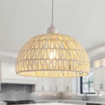Meixisue Hand-woven Rattan Wicker Boho Pendant 1-LIGHT, Natural. Fixed Price $51.99.
