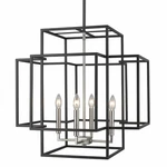 Z-lite 454-22 Nickel/black Titania 4-LIGHT 22"W Chandelier. Fixed Price $406.00.