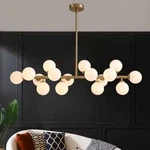 Siljoy 16-LIGHT Brass Globe Sputnik Dining Room Chandelier Kitchen Pendant. Fixed Price $206.41.