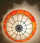 Tiffany Style Ceiling Light, 3-LIGHT 16 Inch Stained Glass Flush Mount. Fixed Price $84.99.