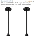 Rainlighting Amber Glass Kitchen Island Hanging Pendant Ceiling 2 Pack New. Fixed Price $34.00.