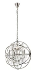 Globe Polished Nickel Crystal Chandelier Foyer Kitchen Dining Room Light Fixture. Fixed Price $964.95.