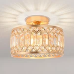 Anwio Crystal Gold Ceiling Light Fixture, Modern Semi Flush Jz 27CM,. Fixed Price $45.82.
