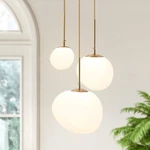 3 Lights Glass Pendant Modern Frosted White Globe Cluster Chandelier. Fixed Price $140.21.