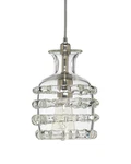 Pair Of Jamie Young Ribbon Clear Glass Pendant Lights. Fixed Price $250.00.
