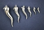 Horn Italian Sterling Silver Pendant 925. Fixed Price $51.00.