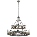 Kichler Taulbee Chandelier 15LT, Weathered Zinc - 43826WZC. Fixed Price $2774.99.
