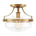 Kira Home Zurich 12" Semi Flush Mount Ceiling Light, Warm Brass, Damp Rated. Fixed Price $43.96.