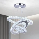 Modern Crystal Chandeliers 3 Rings Round Led Fixtures Diy Pendant .... Fixed Price $118.56.