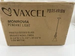 Vaxcel - Monrovia 1 Light Mini Pendant Brushed Nickel Finish (no Glass Globe). Fixed Price $18.92.