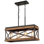 Rkucsr Rustic Farmhouse Wood Kitchen Island Lighting 4 Lights Rectangular. Fixed Price $182.84.