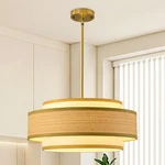 20" Gold Drum Chandelier With White Shade - Modern Farmhouse Lighting Fixture. Fixed Price $132.99.