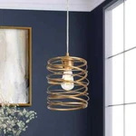 Lnc Modern 11 In. 1-LIGHT Gold Pendant Island Ceiling With Linear Cylinder. Fixed Price $24.99.