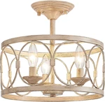 3-LIGHT Semi Flush Mount Ceiling Fixture, Farmhouse For Kitc. Fixed Price $213.35.