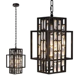 Rottogoon 15'' Modern Black Metal Adjustable Chain Hanging Lantern With Crystal. Fixed Price $119.88.