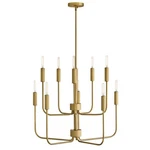 Lark Austen 10 Light 30" Multi Tier Chandelier, Lacquered Brass - 83636LCB. Fixed Price $649.99.