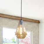 Amber Glass Hanging Mini Pendant Light. Fixed Price $45.00.